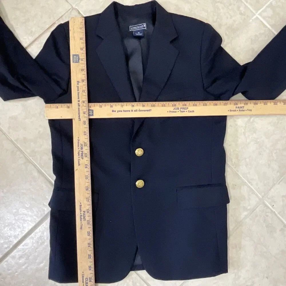 Kitestrings Navy Blue Blazer Suit Jacket Sports Coat Wool Blend Boy's Size 12